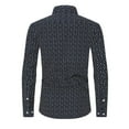 thumbnail image 2 of DDAPJ pyju Men's Printed Button Down Shirts Long Sleeve Regular Fit Dress Shirt Wrinkle Free Formal Wedding Shirts Dark Blue M, 2 of 4