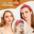 thumbnail image 6 of Pearly Knotted Headband for Women Girls Rhinestone Crystal Jeweled Embellished Hairband Wide Top Knot Hairband Headpieces Fashion Beaded Hair Accessories, 6 of 7