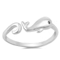 thumbnail image 1 of Open Whale Fish Swirl Ring .925 Sterling Silver Band Jewelry Female Male Unisex Size 10, 1 of 4