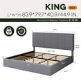 thumbnail image 5 of Einfach King Size Bed Frame, Upholstered Platform Bed with Height Adjustable Headboard, Easy Assembly, Noise-Free, Grey, 5 of 7