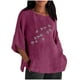 thumbnail image 1 of Camiseta de Manga Corta de la Mujer Casual Cuello Redondo Impresión Superior, Camiseta Ligera para Diario, Fiesta Y Todas las Estaciones, 1 of 4