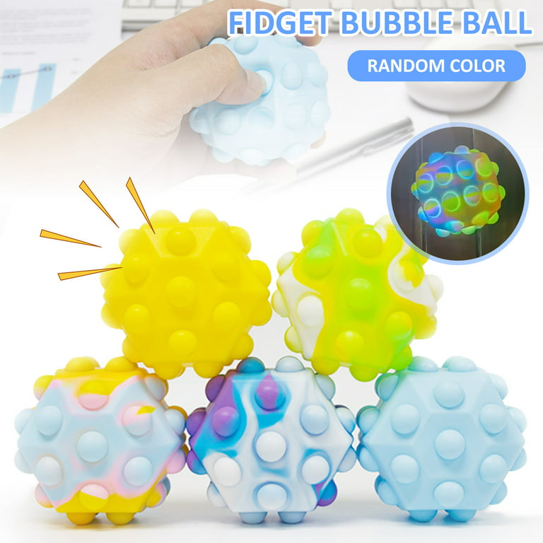 Pluokvzr 1/2/4/8 Pack Pop It Ball 3D Silicone Stress Relief Fidget Ball  Squeeze Ball Fidget Toy Push Bubbles Sensory Ball Pop It Ball(2pcs-Random