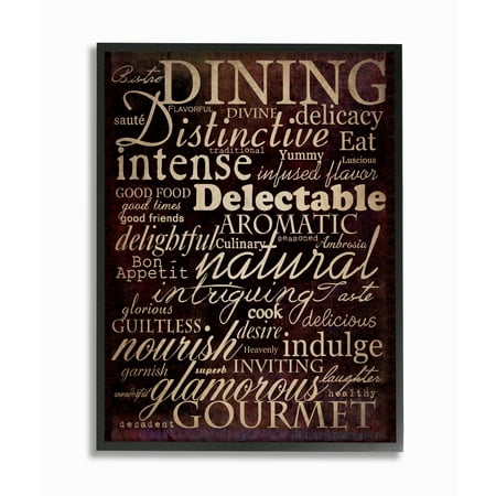Dining Framed - The Stupell Home Decor Collection Dining Words Black Kitchen Framed Giclee Texturized Art, 11 x 1.5 x 14