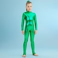 thumbnail image 3 of HAOTAGS One Piece Dance Jumpsuits for Girls, Long Sleeve Gymnastics Bodysuits for Kids Green 1-3 Years, 3 of 7