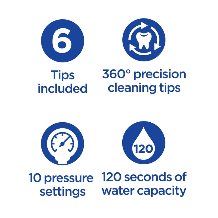 Equate Premium Countertop Water Dental Flosser, 6 Tips photo 3
