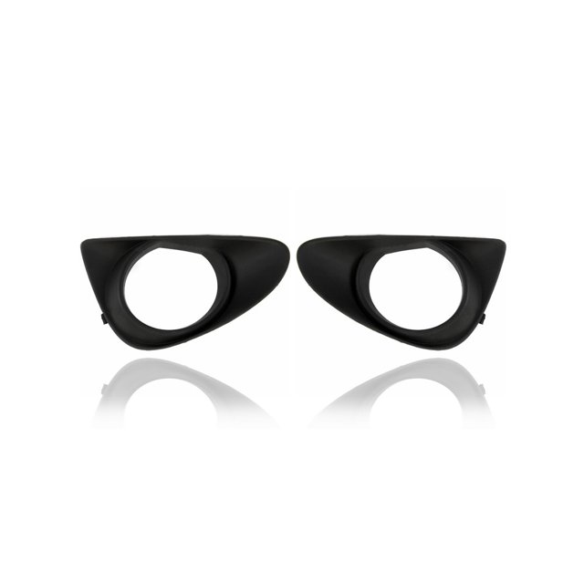 Fog Light Cover - Compatible/Replacement for '12-14 Toyota Yaris Hatchback Base/L/LE-Only - Textured Black - Pair, Left Driver + Right Passenger Set - 8148152380, 8148252320