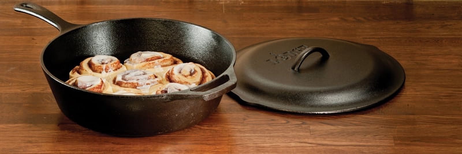 Lodge 5-Quart Pre-Seasoned Cast Iron Deep Skillet with Lid photo 3