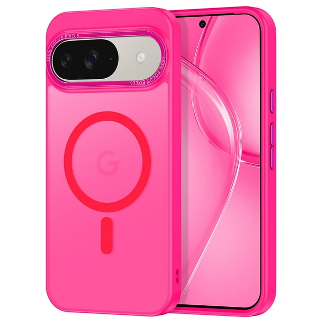 Funda magnética Casehas para Google Pixel 9/Pixel 9 Pro - Rosa intenso