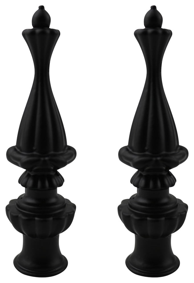 Urbanest Walton Lamp Finial, 3 3/8" Tall, Matte Black, Set of 2