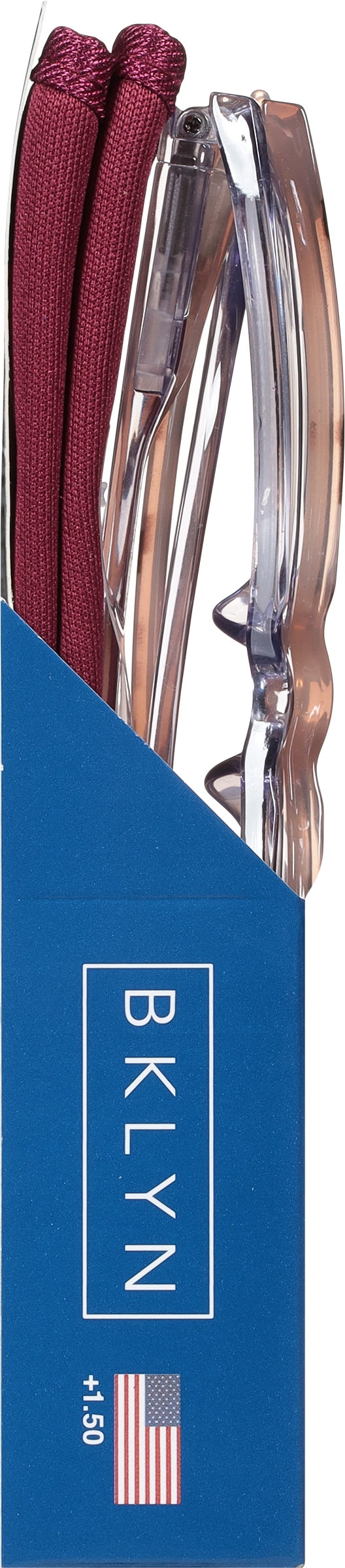 (2 pack) Bklyn, Marcy +1.50, Adult, Womens, Plastic Reading Glasses & Pouches Value Pack , 2 Ea