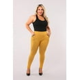 thumbnail image 3 of Plus Size Treggings With Zipper Pocket Trim - Mustard  Black Plaid, 3 of 11