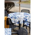 thumbnail image 4 of Outdoor Tablecloth with Umbrella Hole and Zipper, Valentine's Day Square Table Cloth 54x54 Inch Waterproof Tablecloth, Blue Love Heart Romantic Me You Picnic Table Cover for Patio Camping, 4 of 7