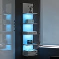 thumbnail image 5 of 5-Tier Wall Shelf Unit with RGB Light, Floating Lack Shelf for Wall Storage, Wall Mounted Vertical Display Shelf for Bedroom Living Room Vanity, White, 5 of 10