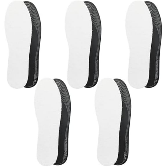 wonima88 5 Pairs Terry Cloth Cotton Insoles with Charcoal,Anti Odor Insoles with Odor Eating Charcoal,Odor Eater & Odour Stop Barefoot Inserts to Avoid Bad Smell-One Size Fits All-Double Layers