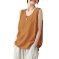 thumbnail image 3 of ZANZEA Women O-Neck Sleeveless Tank Tops Vintage Cotton Vest Blouse, 3 of 4