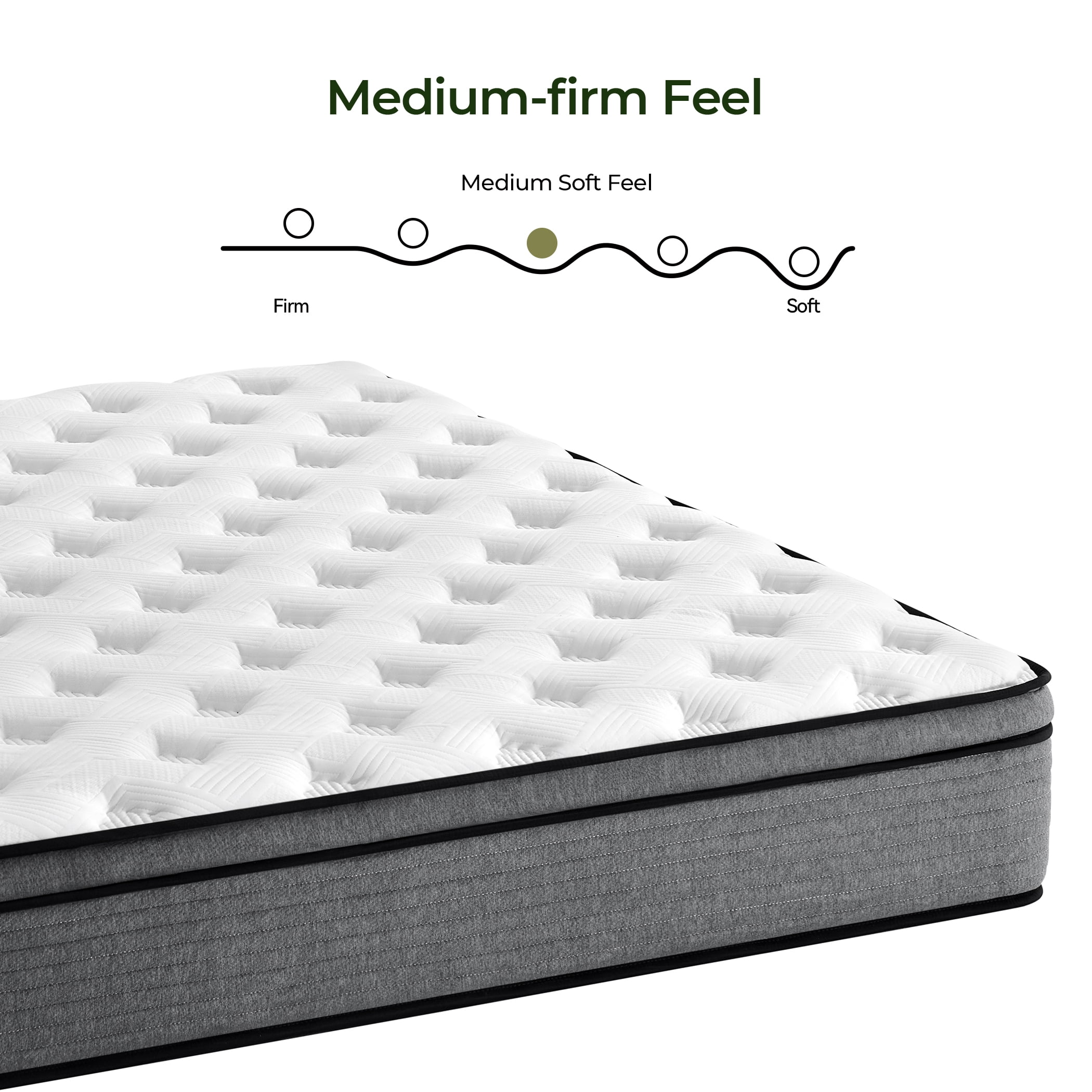 Vumece 12 inch Hybrid Mattress in a Box, Full Size Memory Foam & Individually Wrapped Coil, Support, Pressure relief, Breathable-120 Night Trial