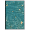 thumbnail image 3 of PixonSign Framed Canvas Print Wall Art Blue Swirling Print with Gold Flakes Geometric Shapes Illustrations Modern Art Minimalist Dramatic Multicolor for Living Room, Bedroom, Office - 24"x36" White, 3 of 5