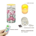 thumbnail image 7 of COEQINE Bunny Eggs Butterfly Cross Wood Grain Flameless LED Candle Flickering Wick Electric Candles with Remote Timer Color Changing Fake Pillar Candle for Easter Home Indoor Wedding Decoration, 7 of 7