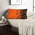 thumbnail image 6 of Sikiie Halloween Bats Print Plush Pillow Cover, Wrinkle-proof and Stain-resistant Pillow Protector without Pillow Core, Home Decoration-14"x20", 6 of 6