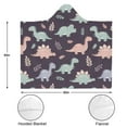 thumbnail image 3 of Wearable Blanket,Purple Cartoon Dinosaurs Leaves Pattern Hooded Wearable Flannel Blanket for Adults & Teens,Winter Poncho Shawl Wrap Cape Cozy Anti-Pill,50"x60", 3 of 5