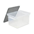 thumbnail image 2 of Portable File Tote With Locking Handles, Letter/legal Files, 18.5" X 14.25" X 10.88", Clear/silver | Bundle of 2 Each, 2 of 5