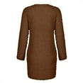 thumbnail image 5 of IDALL Long Sleeve Dress,Petite Dresses Women's Sweater Jumper Dress Short Mini Dress Long Sleeve Solid Color Patchwork Elegant Dresses,Womens Dresses,Casual Dresses for Women Brown Dress S, 5 of 5