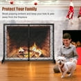thumbnail image 4 of Costway 2-Panel Fireplace Screen w/ Double Door Fire Spark Guard Safety Fence Black, 4 of 9