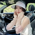thumbnail image 5 of Large Size Ice Sleeve Gloves Gradient Summer Anti-sunburn Arm Sleeves Women's Loose Sun Protect Driving Cycling Long Oversleeves, 5 of 10