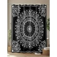 thumbnail image 4 of Fsddascl Black Boho Shower Curtain Set - Extra Long 72" x 96" Washable Bathtub Curtain with 12 Hooks, Retro Farmhouse Neutral Abstract Geometric Waterproof Fabric Stall Shower Curtains for Bathroom, 4 of 6