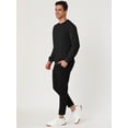 thumbnail image 4 of Sudadera de cuello redondo de color sólido de manga larga de ajuste regular básico informal para hombre M Negro, 4 of 6