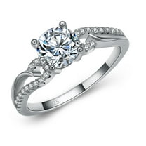 Mary Engagement Ring Sterling Silver Cubic Zirconia Womens Gigner LyneCollection Size 10