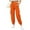 Orange, variant on Busydd Women's Pants Solid Color Elastic Waist Women's Sweatpants Casual Drawstring Zipper Pockets Cargo Pants Comfy Elastic Bottom Trousers S