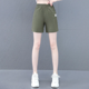 thumbnail image 1 of Pantalones cortos adelgazantes de cintura alta de algodón y licra para mujer, estilo informal, moderno, de corte en cinco minutos, versátiles, adelgazantes, 1 of 4