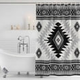 thumbnail image 4 of Black Beige Boho Waterproof Fabric Shower Curtain,Vintage Ethnic Tribal Southwestern Waterproof Fabric Shower Curtain for Bathroom Curtains Bathtubs Hotel Shower Curtains with 12 Hooks Standard 72x72, 4 of 8