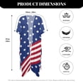 thumbnail image 6 of HELLHERO Short Sleeve Bathing Suit Cover Up for Beach Polyester Breathable Long Kimono Swimsuit Cover Up American Stars Stripes, 6 of 6