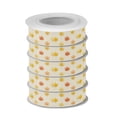 thumbnail image 2 of 5 Rolls Christmas Ribbon 1.5 inch Wide Decorative Ribbon for Gift Wrapping and Holiday Decorations Yellow Maple Leaves Pattern, 2 of 7