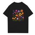 thumbnail image 3 of NAMTYQX Womens Tops Dressy Casual Print Soft O-Neck Hip Graphic Loose Short Sleeve Lightweight Plus Size Spring Tops for Women 2025 Black Size M, 3 of 4