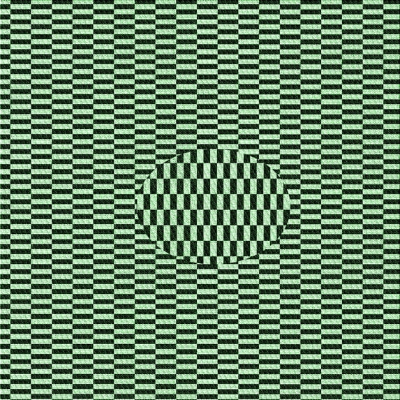Ahgly Company Indoor Square Patterned Light Green Area Rugs, 4' Square