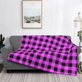 thumbnail image 2 of Yiaed Purple Black Buffalo Plaid Print Blanket Throw Blanket Soft Cozy Flannel Blanket for Home Bed Sofa Couch Chair-40"x30", 2 of 6