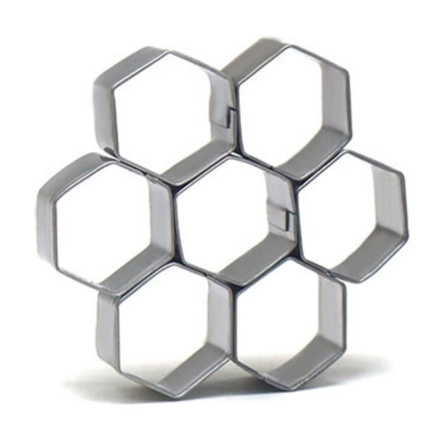 Cortador de galletas mini hexagonal de nido de abeja de acero inoxidable | Herramienta de repostería doméstica para azúcar, fondant, pastelería | Resistente a la oxidación | Fácil de limpiar