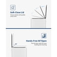 thumbnail image 3 of 3.4/4/4.8 Gallon Trash Can,Rectangular Stainless Steel Waste Bin with Quiet Foot Pedal, Soft-Close Lid & Removable Bucket, Trash Bin Garbage Can for Office, Small Kitchen, Home, 3 of 8