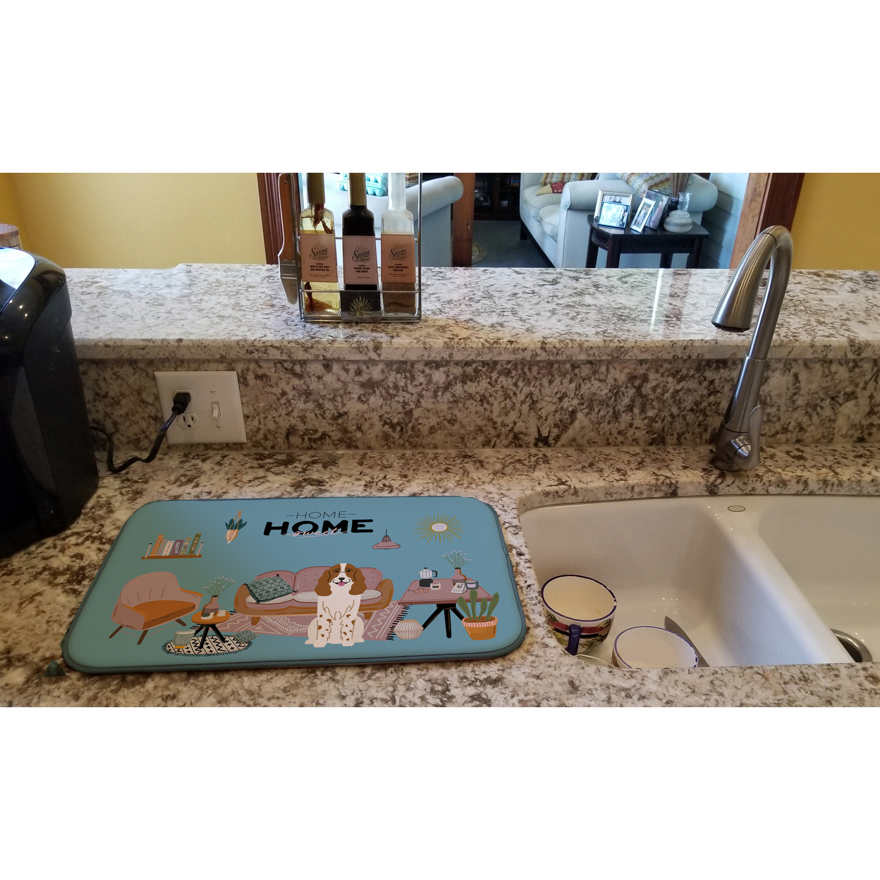 Russian Spaniel Sweet Home Dish Drying Mat
