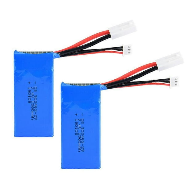 2pcs 7.4V 1500mAh 25C 2s Lithium-ion Battery Pack with Small Tamiya Plug for RC Models FT009