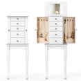 thumbnail image 1 of Costway Armoire à Bijoux Armoire Boîte de Rangement Coffre Organisateur sur Pied avec Miroir Blanc, 1 of 10