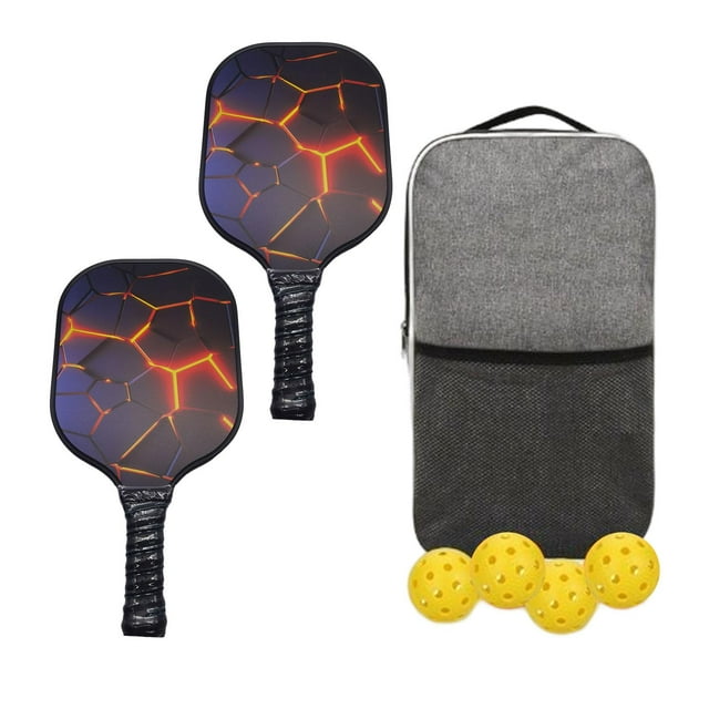 Almencla , Pickleball Racquets, 4 Pickleballs Fiberglass Rackets, and Lightweight Storage