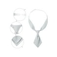 thumbnail image 3 of Corbatas cortas preatadas INSPIRE CHIC para mujeres, color sólido, corbata pequeña para uniforme escolar, gris plateado, talla única, 3 of 5