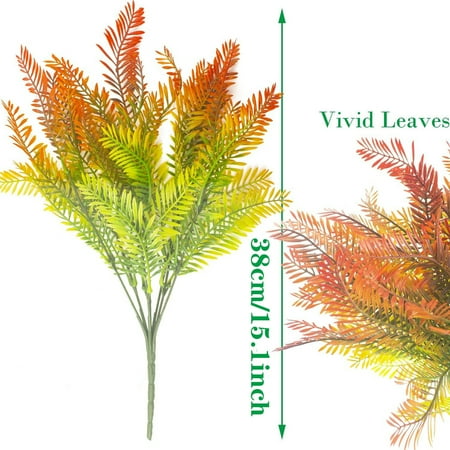 

Faux Boston Ferns Artificial Plants Large Fake Fern Stems 15.1 Fall Leaves Stems Faux Ferns Plant Branches for Home Vase Thanksgiving Table Centerpieces Harvest Floral Arrangement Decor