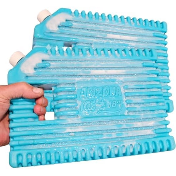 Arizona Ice Large Industrial Ice Packs | Replaces 10lbs of Ice |18°F (-8°C) | Deepest Grooves | May Freeze Drinks | USA Company | 12" x 9" | Two Pack$$Sport & Recreation Other