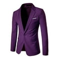 thumbnail image 2 of Hontri Men's Suit Slim Fit , Men's Suit Jacket One Button Slim Fit Sport Coat Business Daily Purple 6Xl, 2 of 9