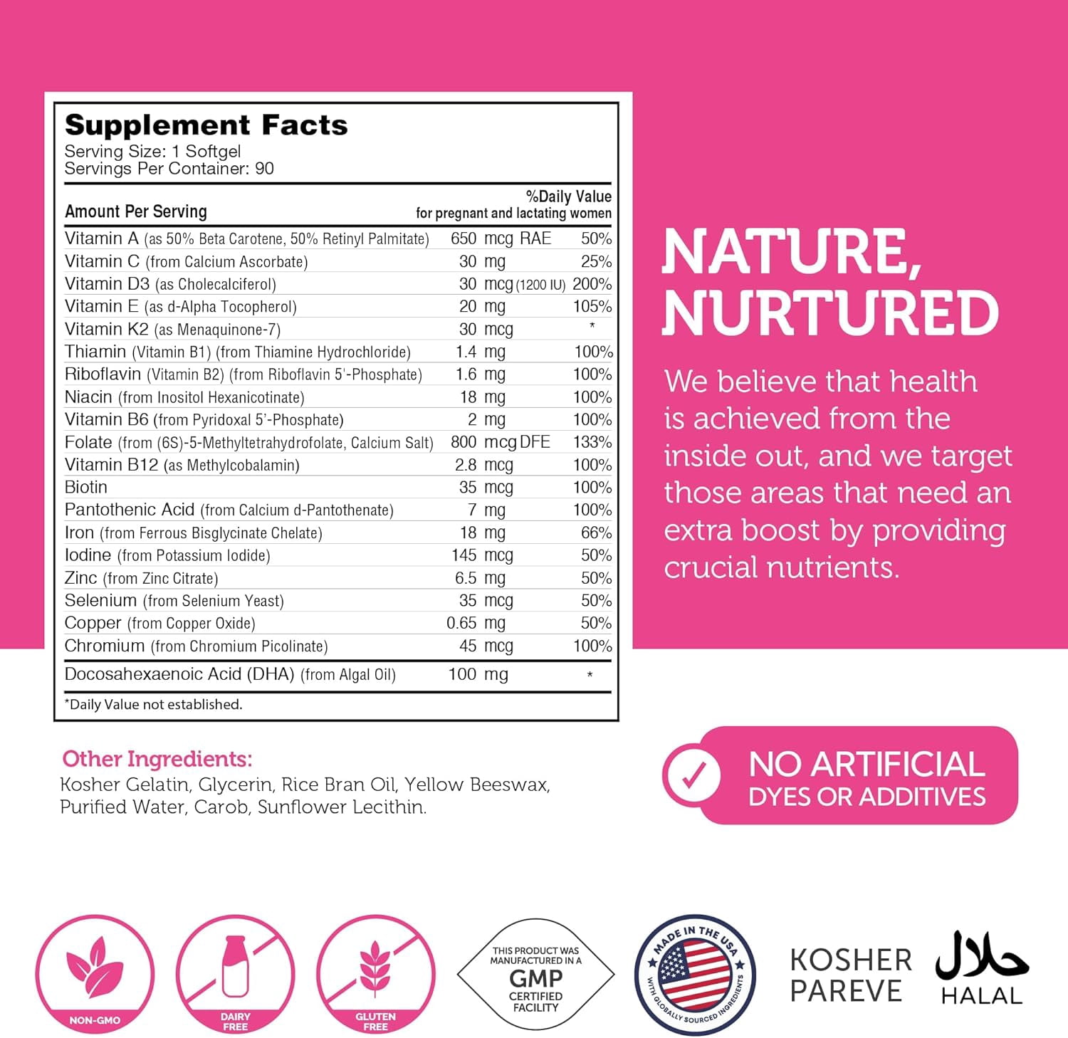 Zahler Mighty Mini Prenatal Vitamin with DHA & Folate, 90 Softgels, Multivitamins for Women, Prenatal Support, Pregnancy Vitamins